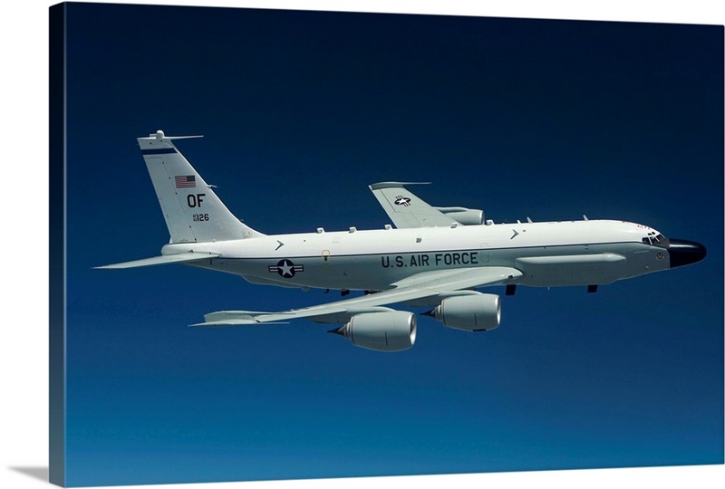 An RC135W Rivet Joint aircraft flies over the Midwest Great Big Canvas