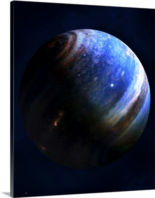 Artists concept of an Extrasolar Gas Giant with two of its many moons