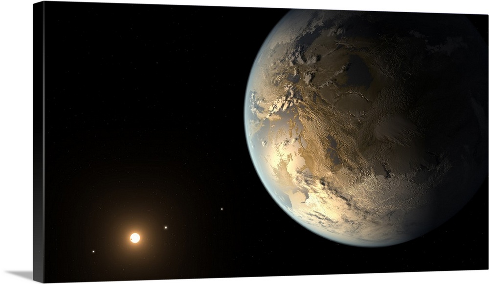 The artist's concept depicts Kepler-186f, the first validated Earth-size planet to orbit a distant star in the habitable z...
