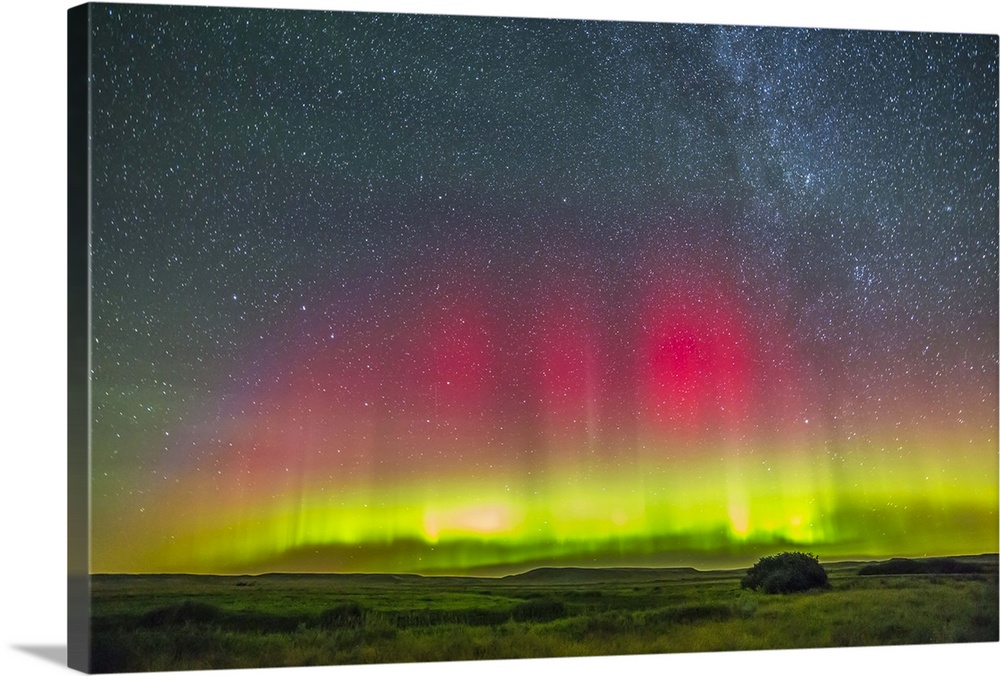 August 26-27, 2014 - Aurora borealis above Grasslands National Park in Saskatchewan, Canada.