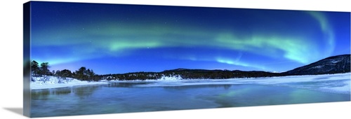 Aurora Borealis, Tennevik Lake, Troms, Norway | Great Big Canvas