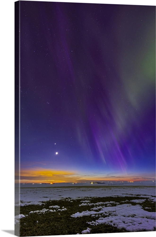 Auroral Curtains In The Evening Twilight