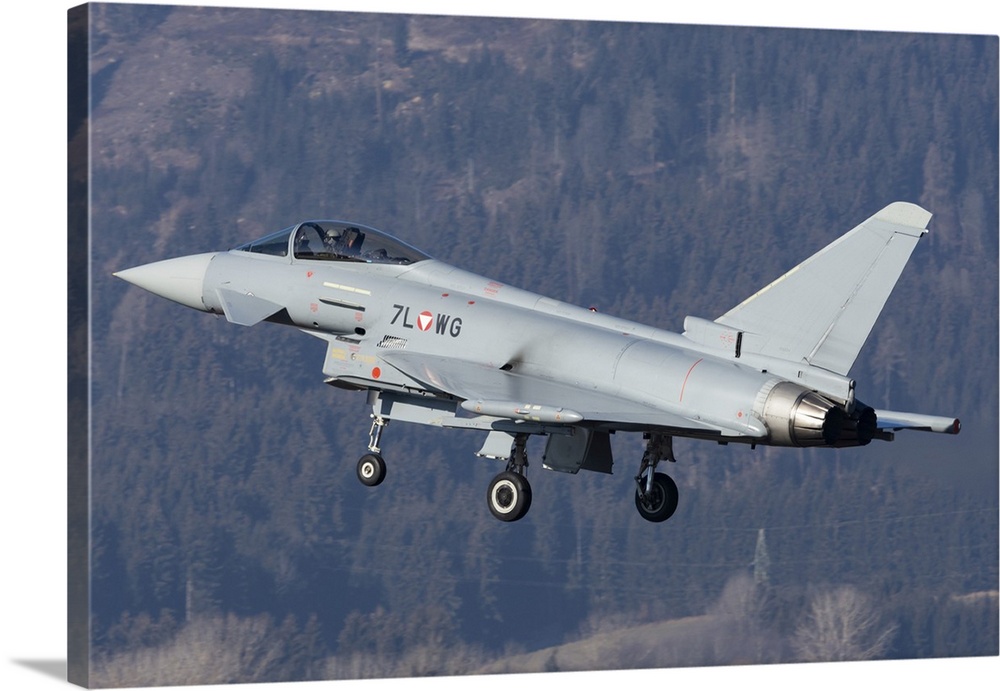 Austrian Air Force EF-2000 Typhoon prepares for landing.