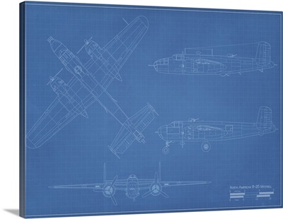 Blueprint Of A B-25 Mitchell