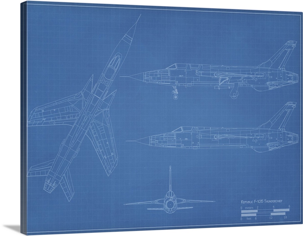 Blueprint of a F-105 Thunderchief.