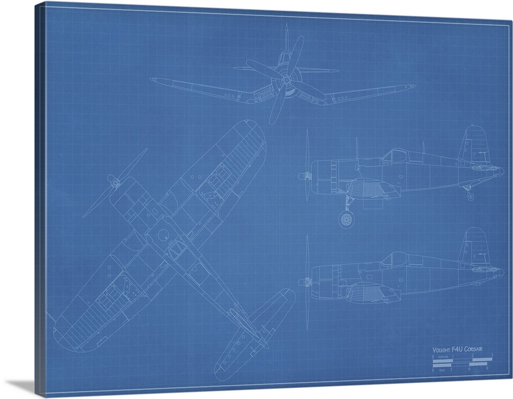 Blueprint of a F4U Corsair.