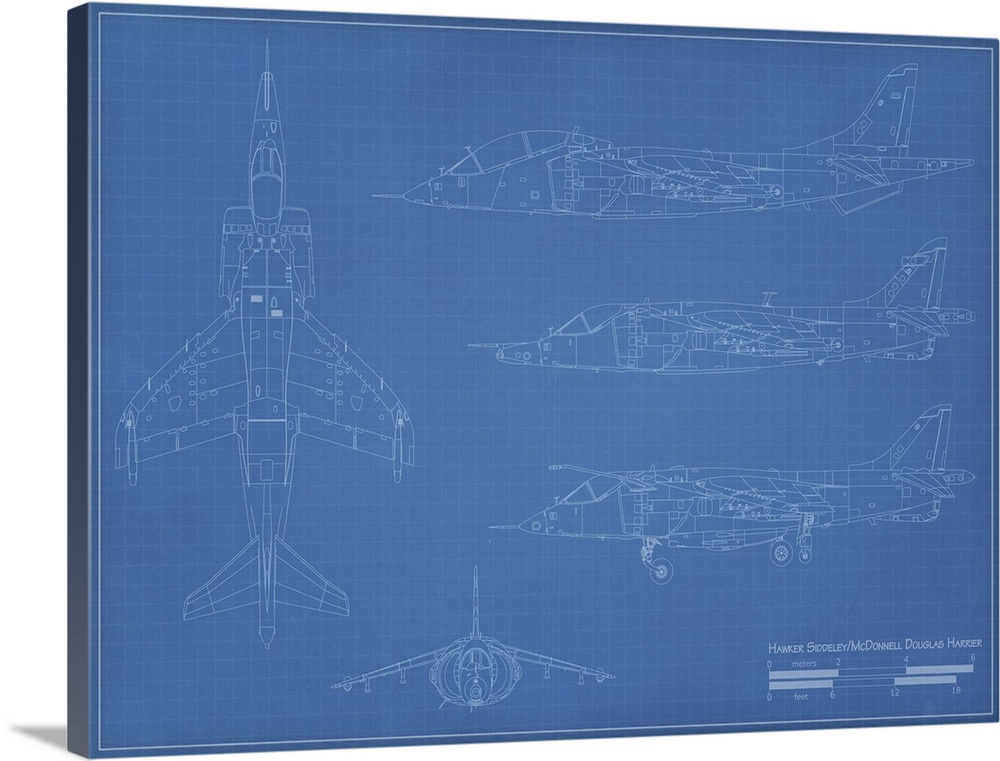 Blueprint of a Harrier Jump Jet.