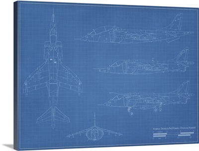 Blueprint Of A Harrier Jump Jet