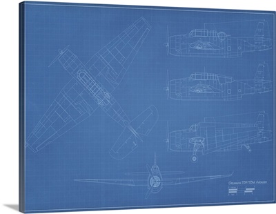 Blueprint Of A TBF/TBM Avenger Bomber Plane
