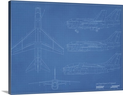 Blueprint Of An A-7 Corsair II