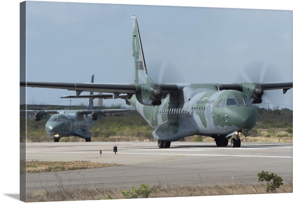 Brazilian Air Force C-295 transport aircraft at Natal Air Force Base.