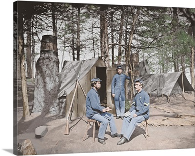 Camp scene during the American Civil War, 1861 -1865.