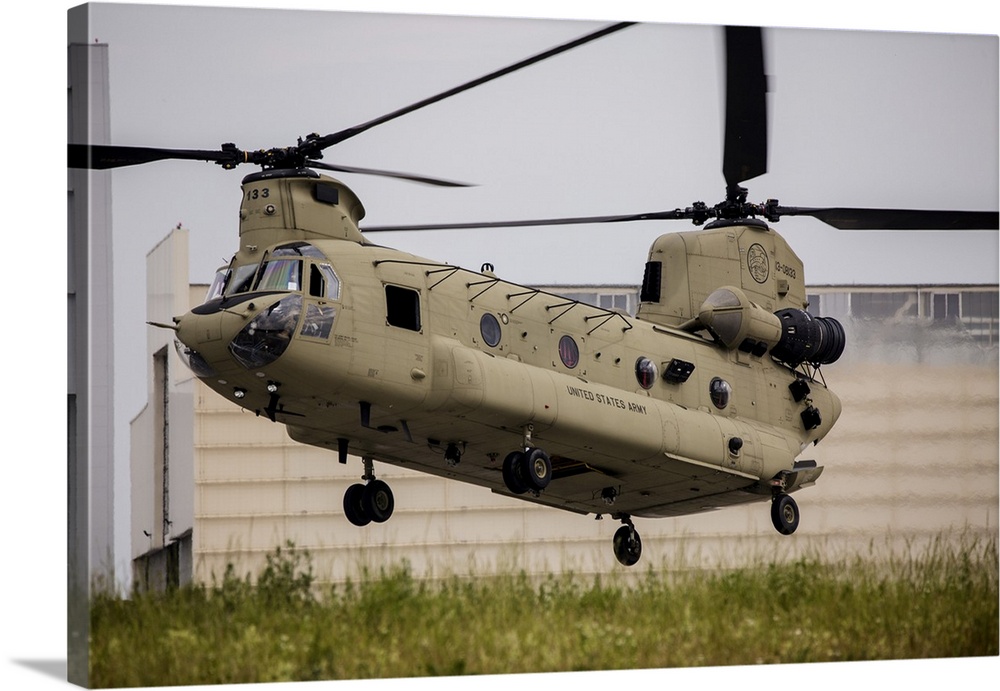 CH-47F of the U.S. Army Europe taking off, Dresden, Germany.