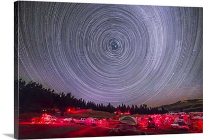 Circumpolar star trails above the Table Mountain Star Party in Washington state