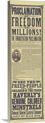 Civil War History Print Of A Flyer With The Emancipation Proclamation
