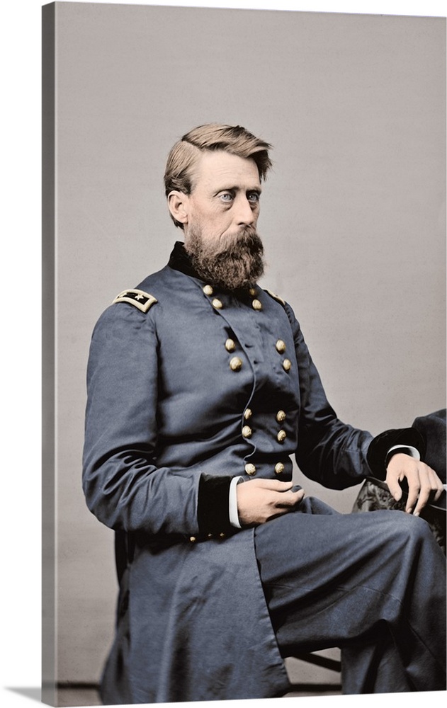 Civil War Major General Jefferson C. Davis of the Union Army, circa 1860. This image has been digitally colorized.