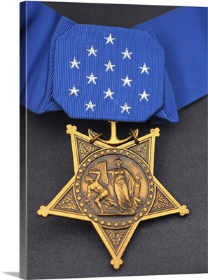 Close-up of the Medal of Honor award