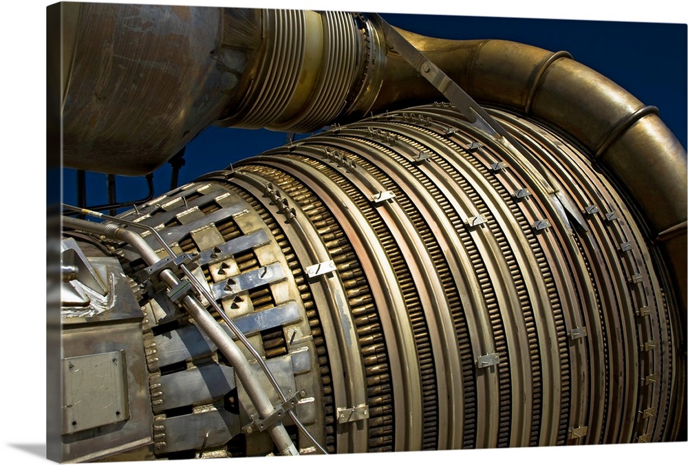 Closeup view of a rocket engine