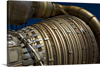 Closeup view of a rocket engine