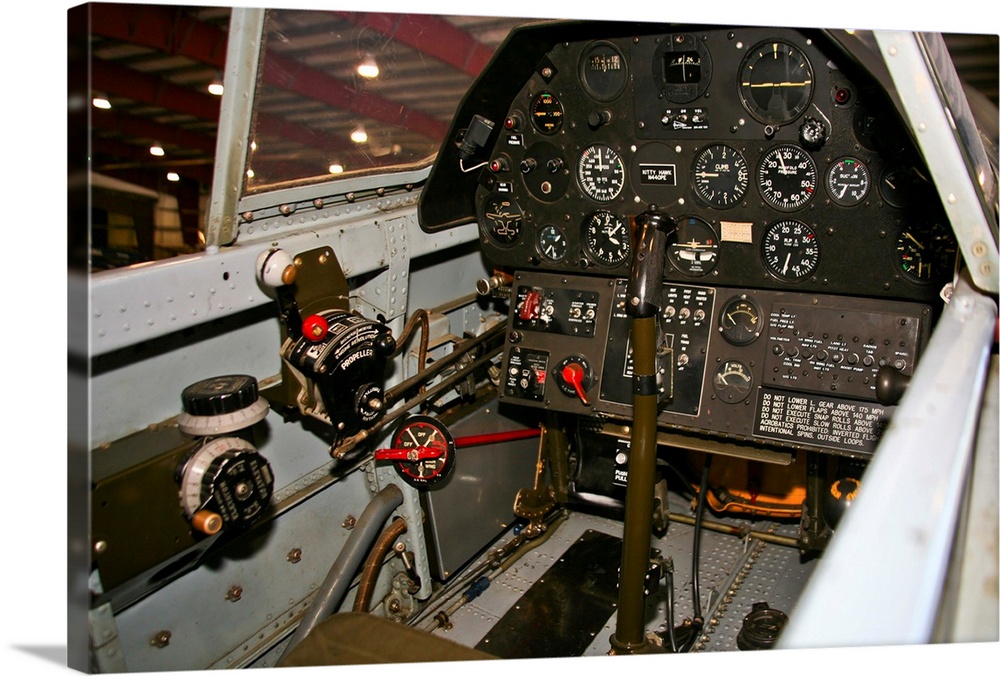 Cockpit of a P-40E Warhawk.