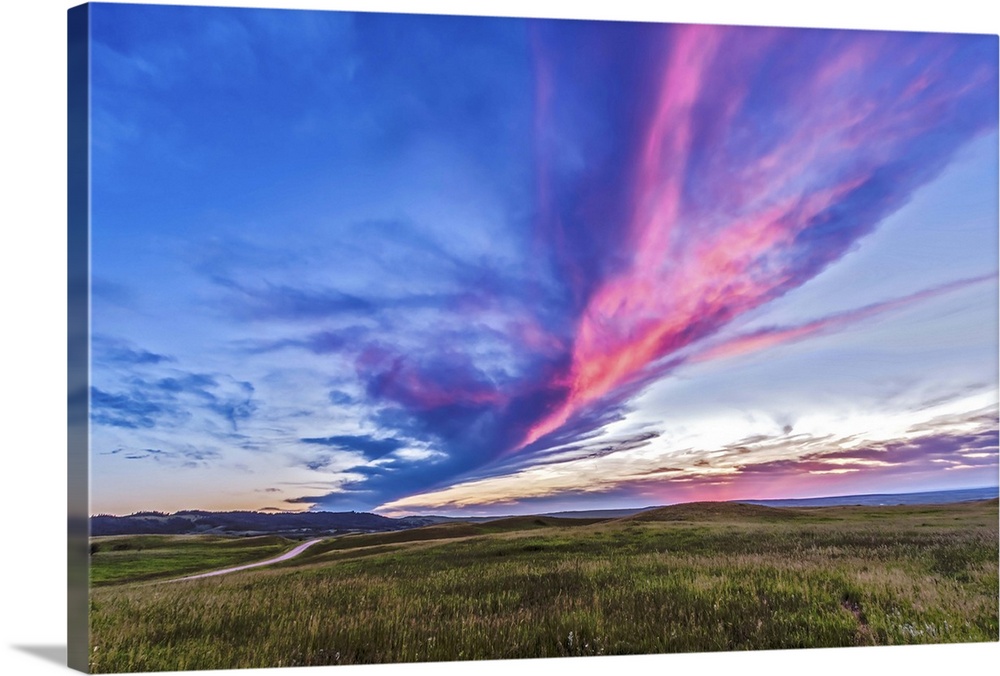 July 4, 2014 - High dynamic range sunset at the Reesor Ranch on the edge of the Cypress Hills Interprovincial Park at the ...