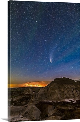 Comet NEOWISE And Big Dipper Over Dinosaur Provincial Park, Alberta, Canada