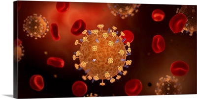 Conceptual image of influenza causing flu