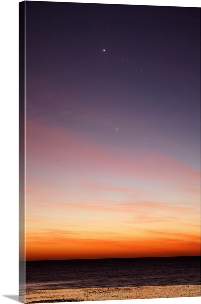 Venus, Mercury, Jupiter and Mars from top to bottom in a nice conjunction at dawn in Buenos Aires, Argentina.