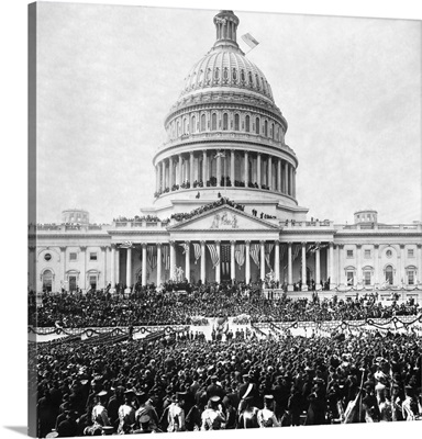 Crowds Gathered Outside The U.S. Capitol For Theodore Roosevelt's Inauguration, 1905