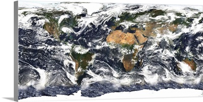 Detailed satellite view of Earth