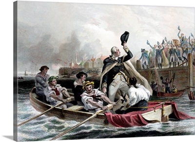 Digitally restored American history print of General George Washington