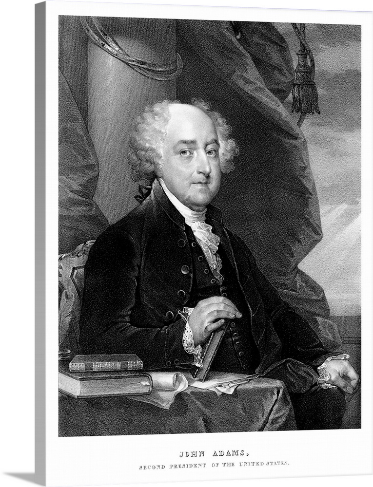 Digitally restored print of John Adams. John Adams was an American Founding Father, Continental Congress Delegate, Vice-Pr...
