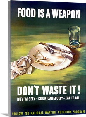 Digitally restored vector war propaganda poster. Don't waste it!