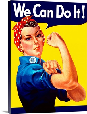 Digitally restored vector war propaganda poster. Rosie The Riveter vintage war poster