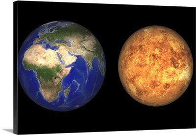 Earth and Venus without their atmospheres