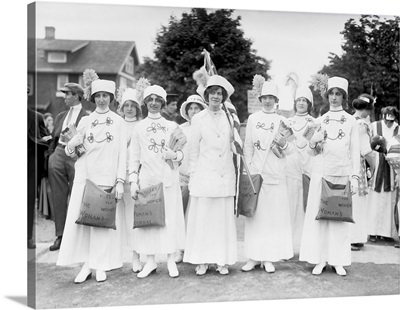Elisabeth Freeman, Along With Her Band Of News Girls Of The Women's Suffrage Movement