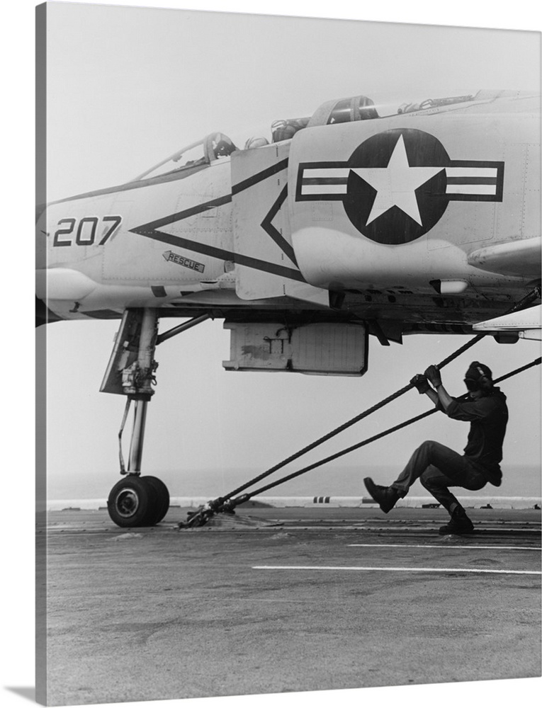 December 20, 1969 - An F-4B Phantom II fighter plane is readied for launch from USS Coral Sea (CVA-43) in the Gulf of Tonkin.