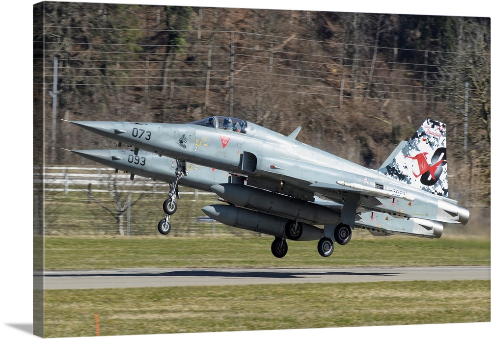 F-5E Tiger II from the Swiss Air Force taking off.