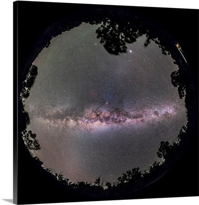 Fish-Eye Panorama Of The Milky Way With Galactic Center Overhead
