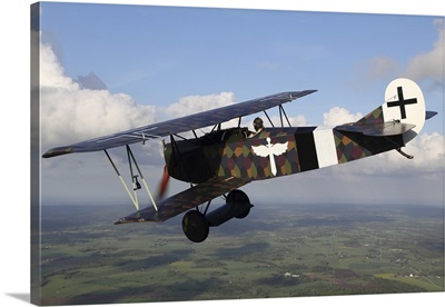 Fokker D.VII World War I replica fighter in the air