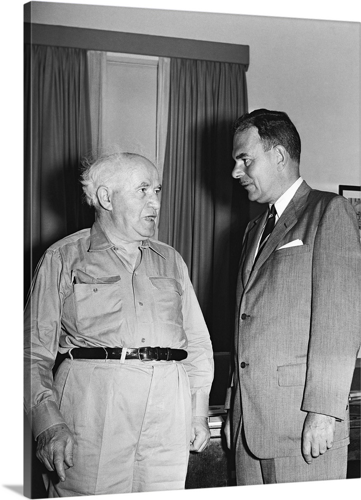 Former New York Governor Thomas E. Dewey visiting Prime Minister David Ben-Gurion.