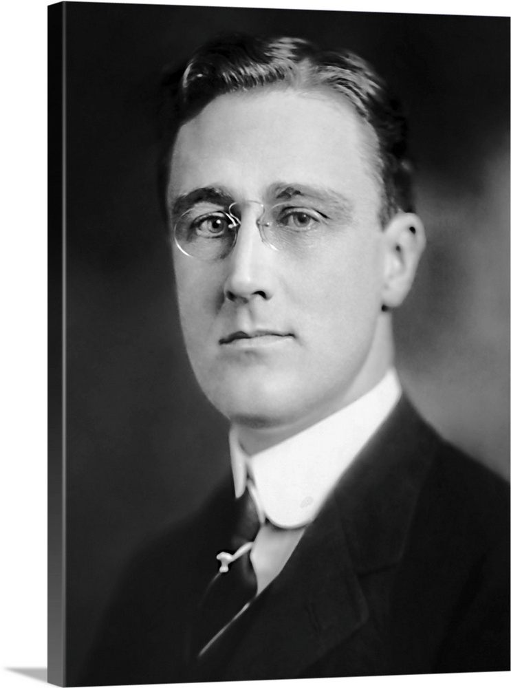American history print of Franklin D. Roosevelt during his time as an Assistant Secretary of the Navy.