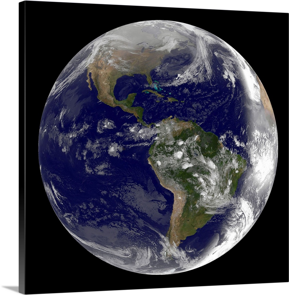 Full Earth showing North and South America on March 2, 2010.