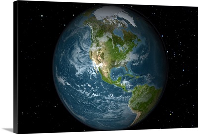 Full Earth view showing North America