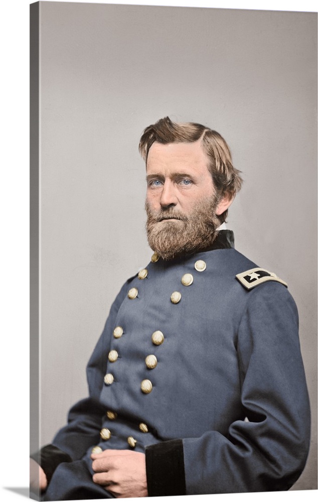 General Ulysses S. Grant of the Union Army, circa 1860.  This photo has been digitally restored and colorized.