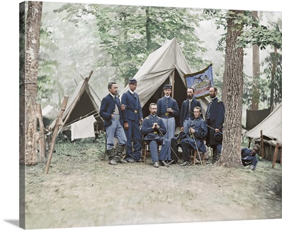 Group of officers from 16th Pennsylvania Cavalry during the Civil War, 1861 -1865.