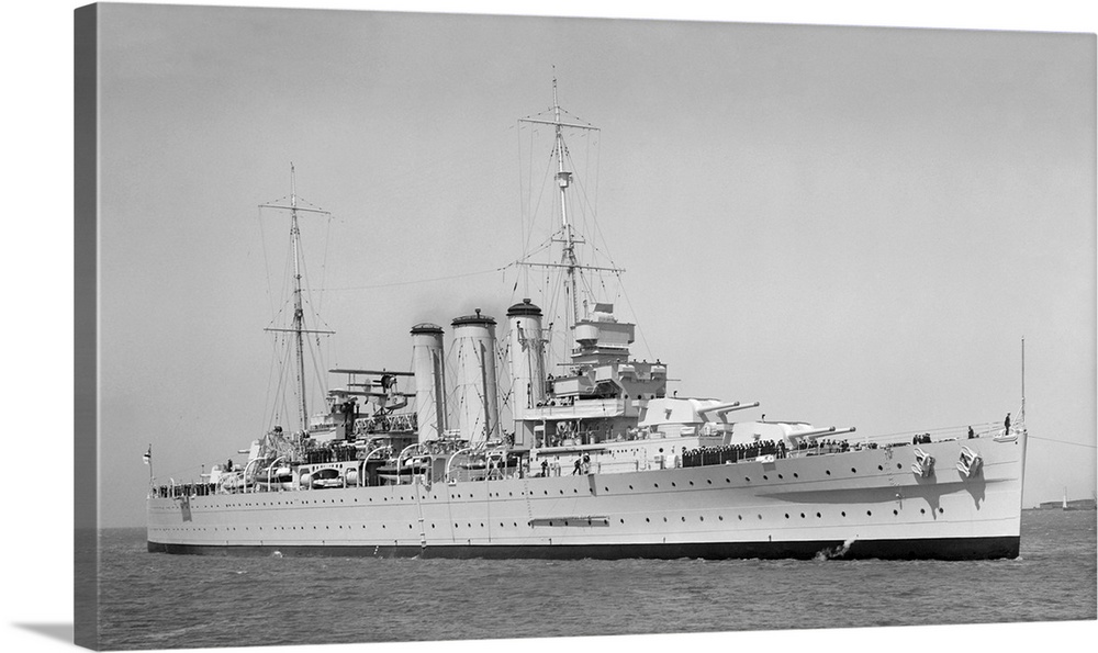 HMAS Australia (D84) cruising the sea, October 1937.