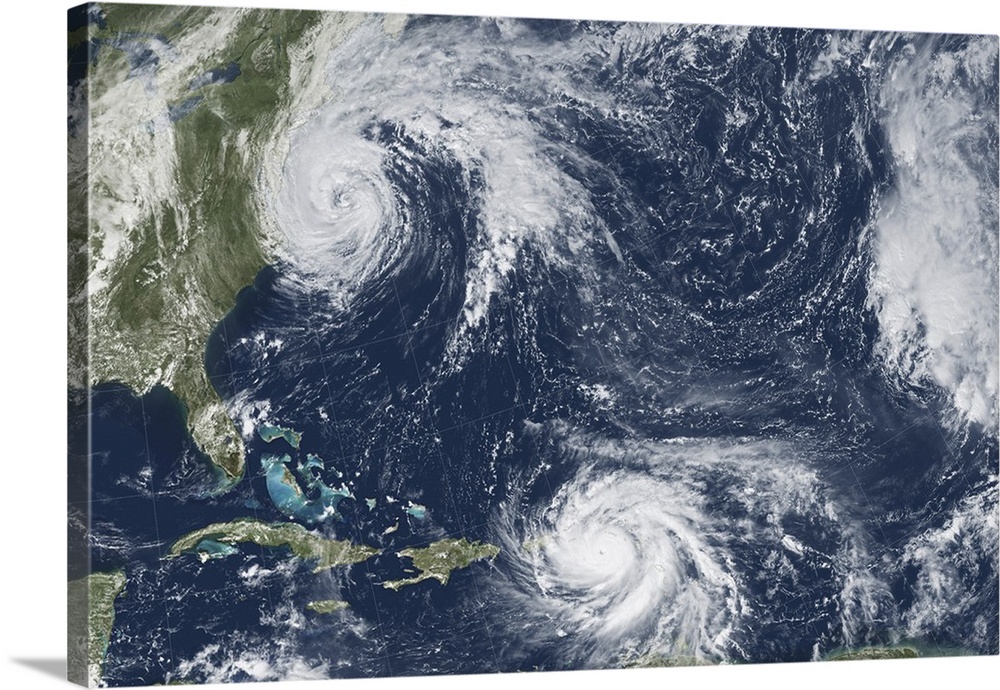 Hurricane Maria in the Caribbean and Hurricane Jose off the U.S. east coast.