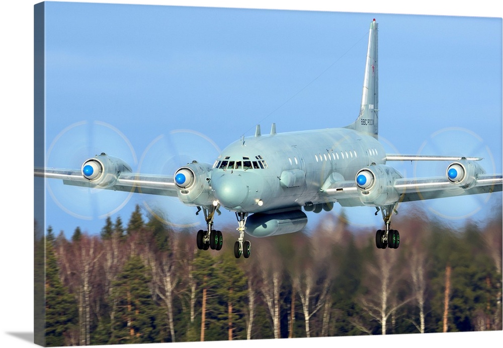 IL-20M reconnaissance aircraft of the Russian Air Force landing.