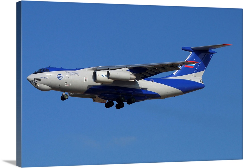 IL-76LL engine testbed landing (PD-14 engine testing), Zhukovsky, Russia.